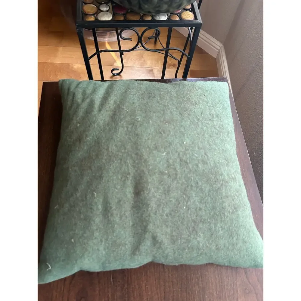 Vintage Norwegian Handmade Wool Embroidery Throw Pillow